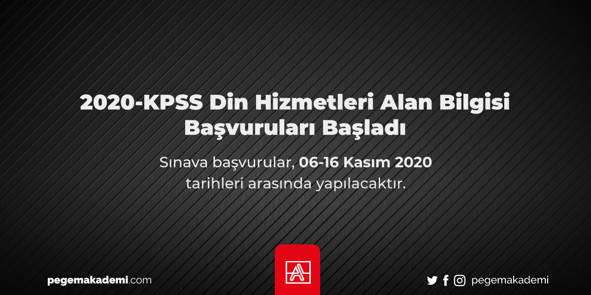 Pegem Akademi 2020 Kpss Din Hizmetleri Alan Bilgisi Dhbt Basvurularinin Alinmasi Duyurular