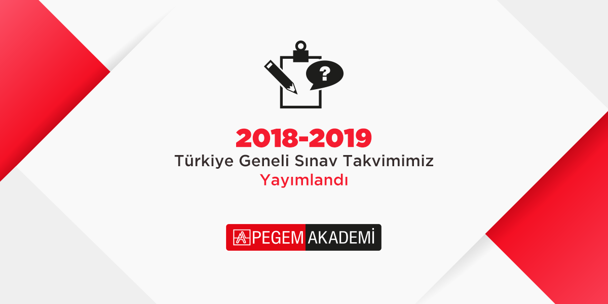 Pegem Akademi 2018 2019 Turkiye Geneli Sinav Takvimi Sinav Takvimi